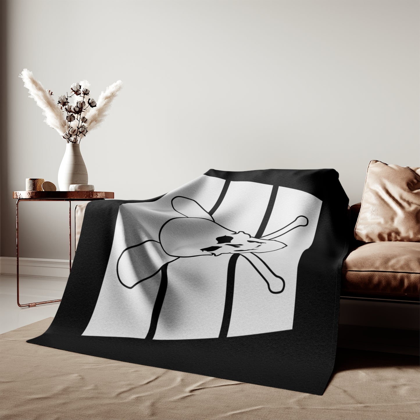 Skull & Bats - Black and White Sweatshirt Blanket