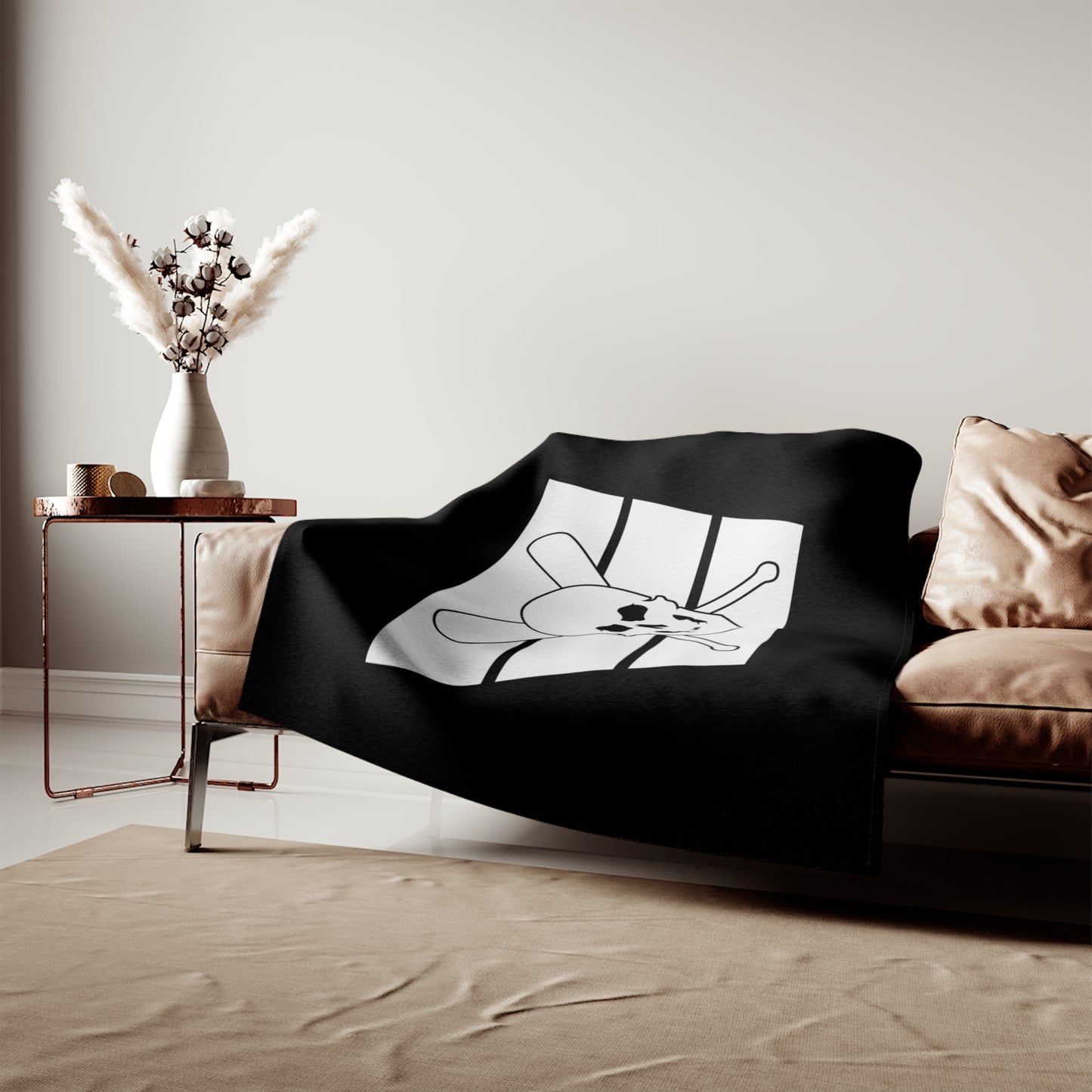 Skull & Bats - Black and White Sweatshirt Blanket