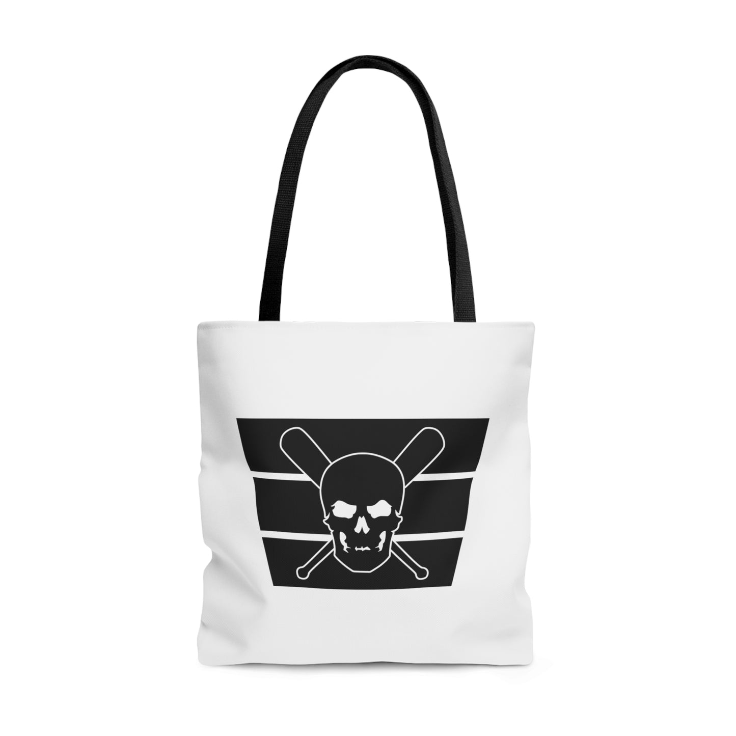 Skull & Bats - White & Black Game Day Tote Bag (AOP)