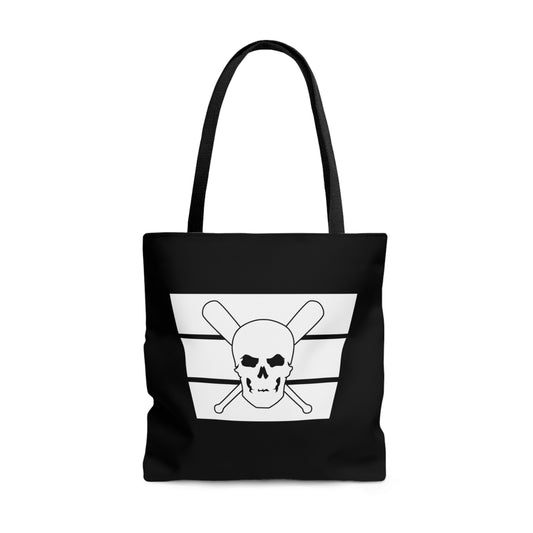 Skull & Bats - Black & White Game Day Tote Bag (AOP)