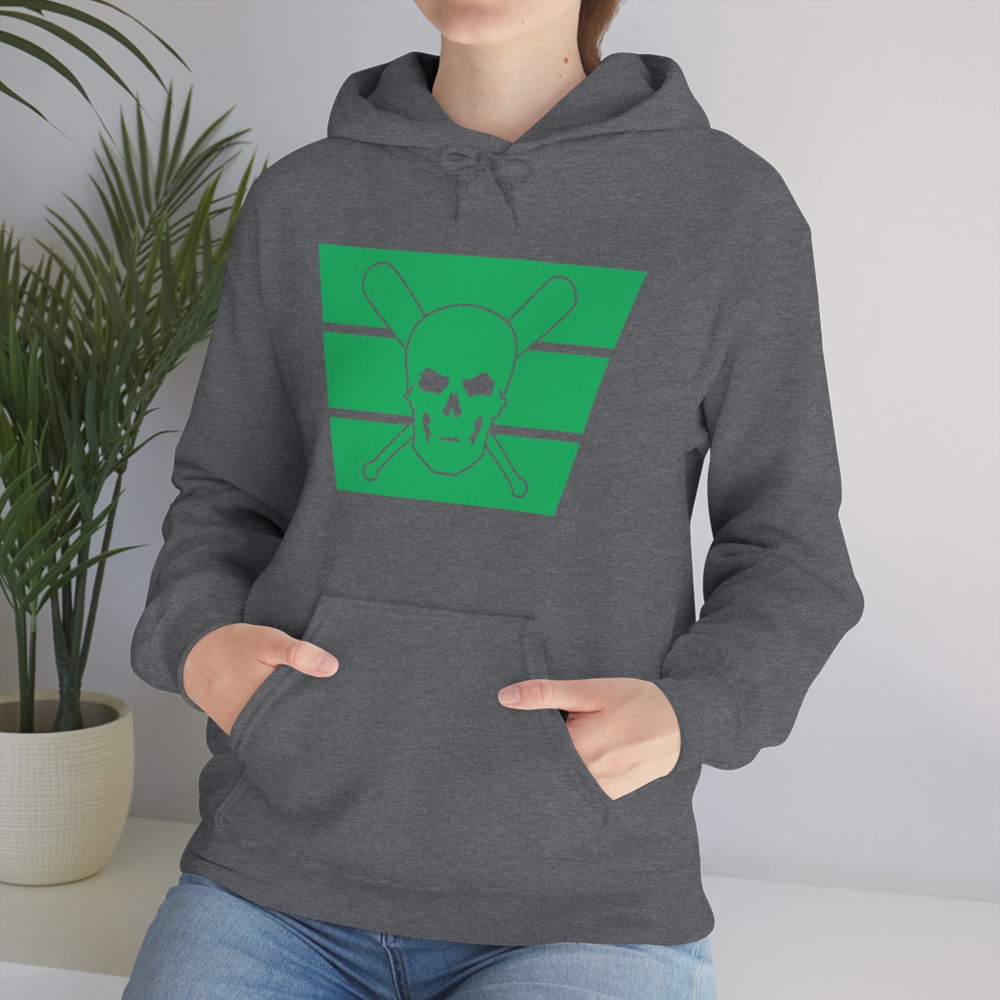 Skull & Bats - Green Logo Unisex Heavy Blend™ Hooded Sweatshirt